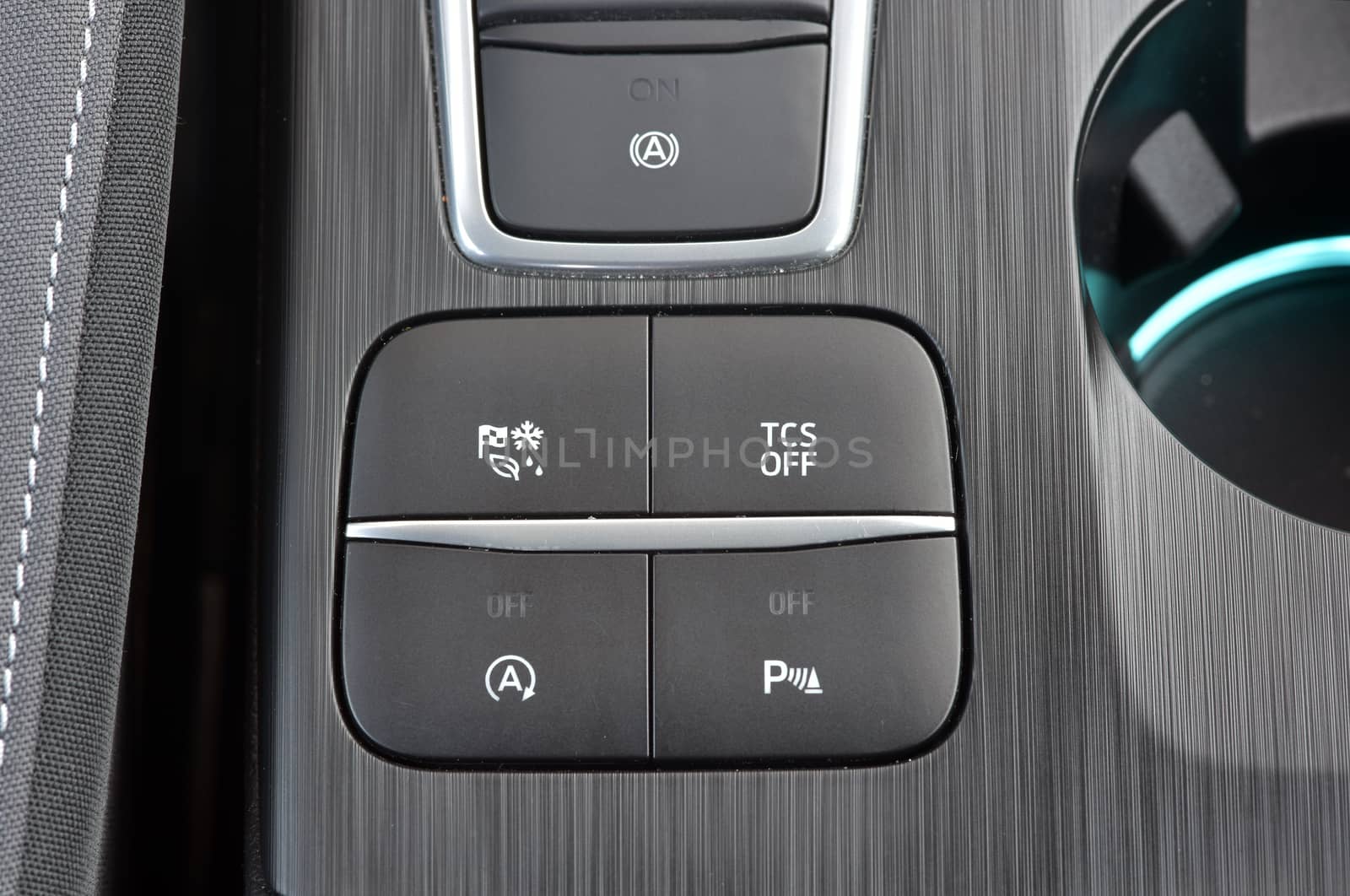 panel with buttons on the control panel of car
