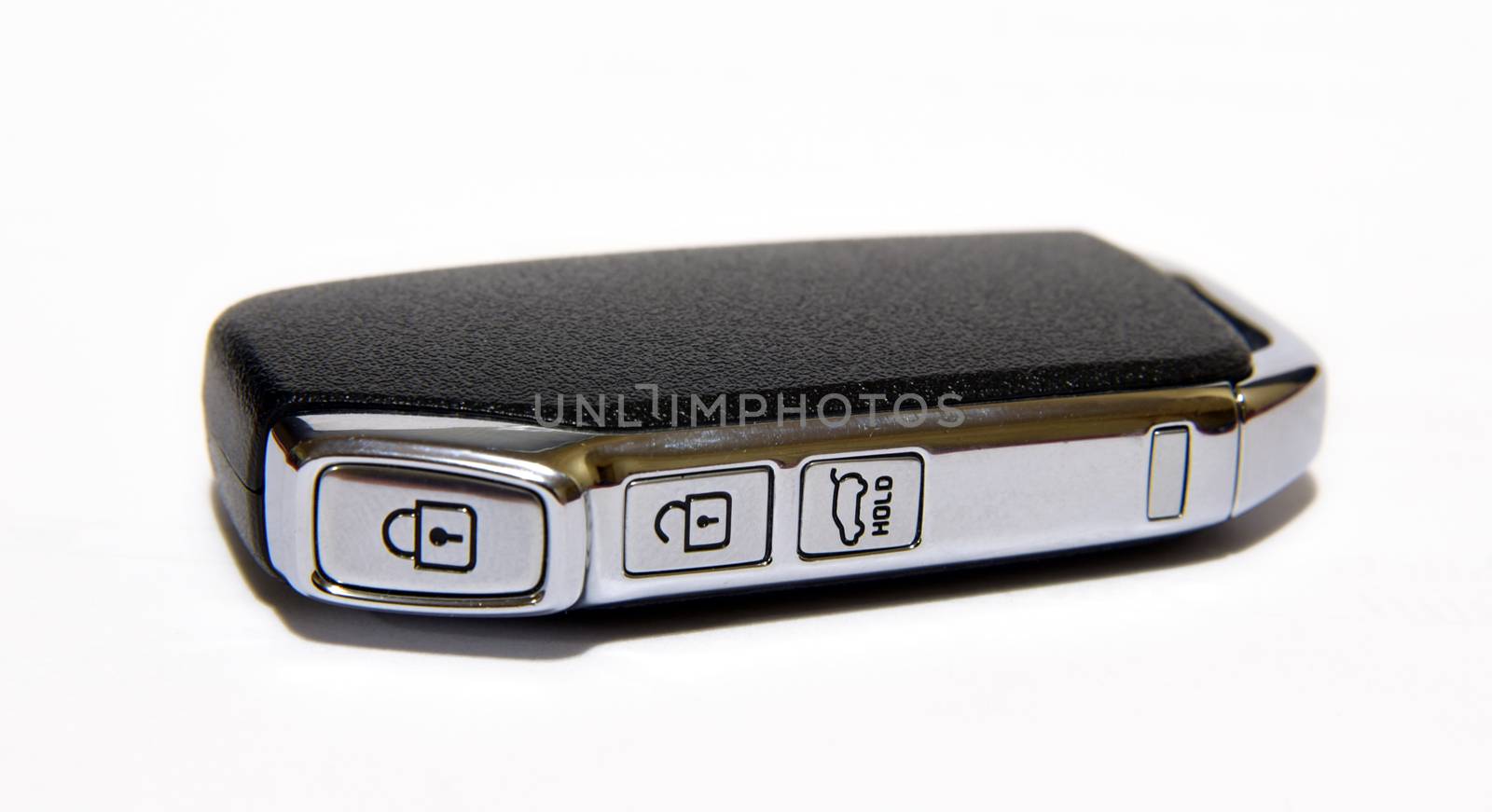 pop-up car key with remote central locking on white background