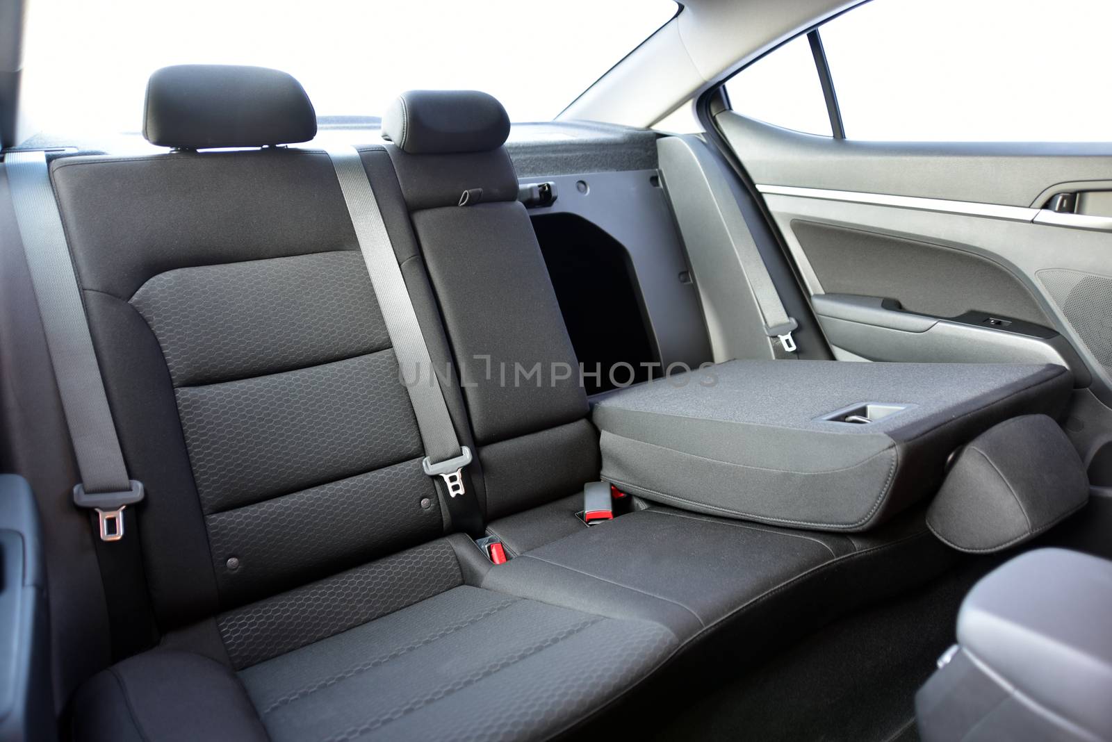 down rear seats in a modern passenger car