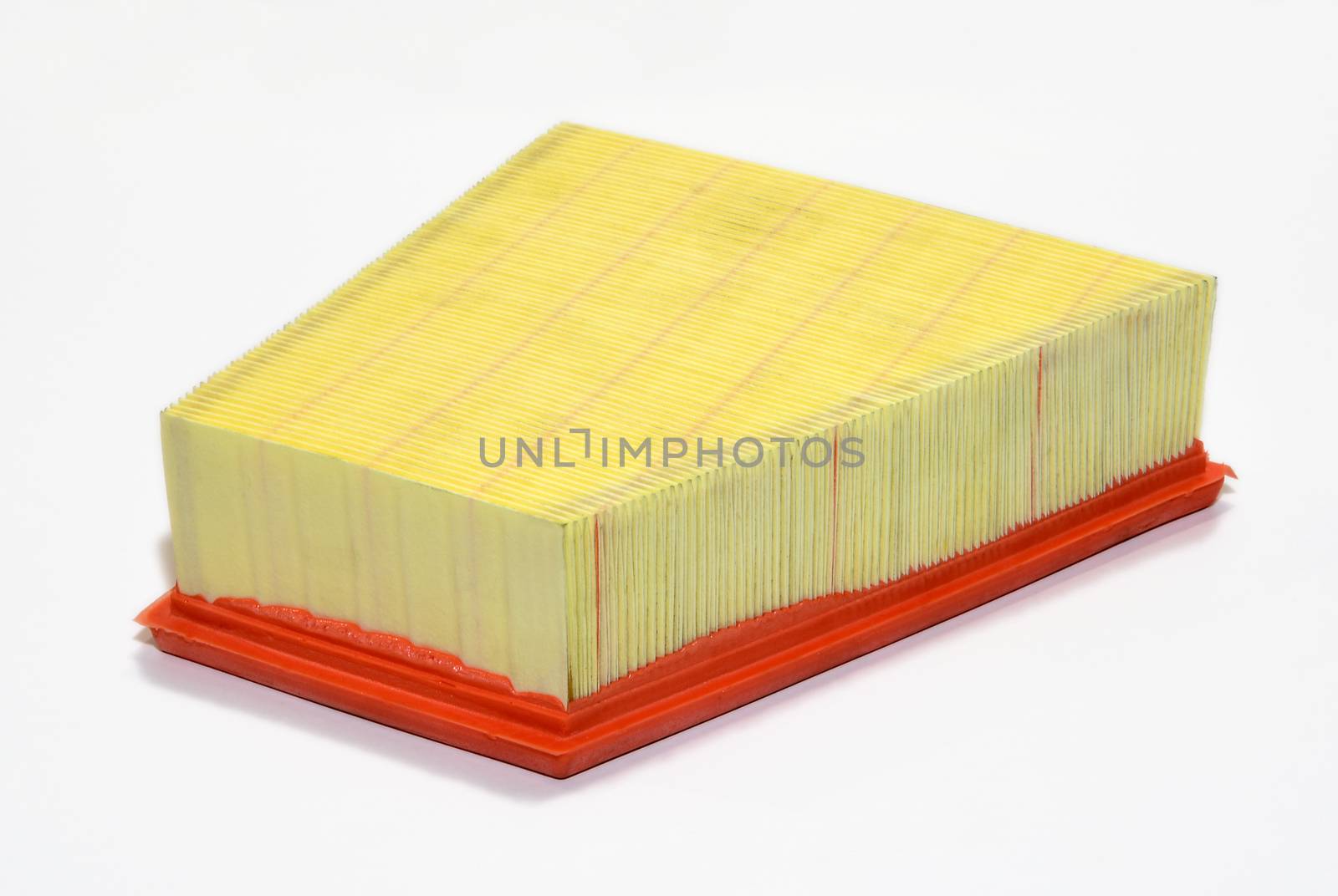 Car air filter isolated on white background