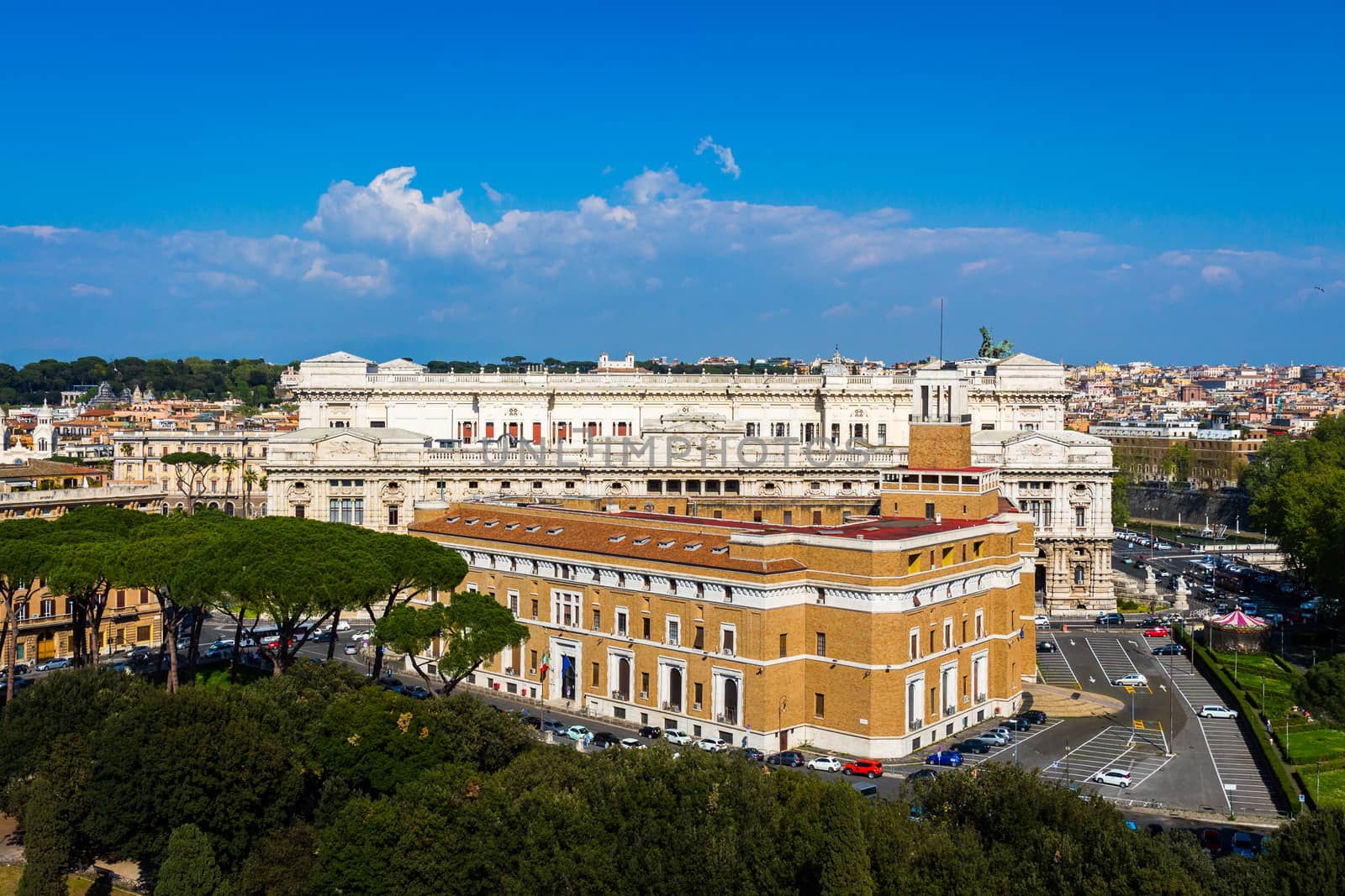 Corte Suprema di Cassazione in Rome, Italy. View from Castel Sant'Angelo.