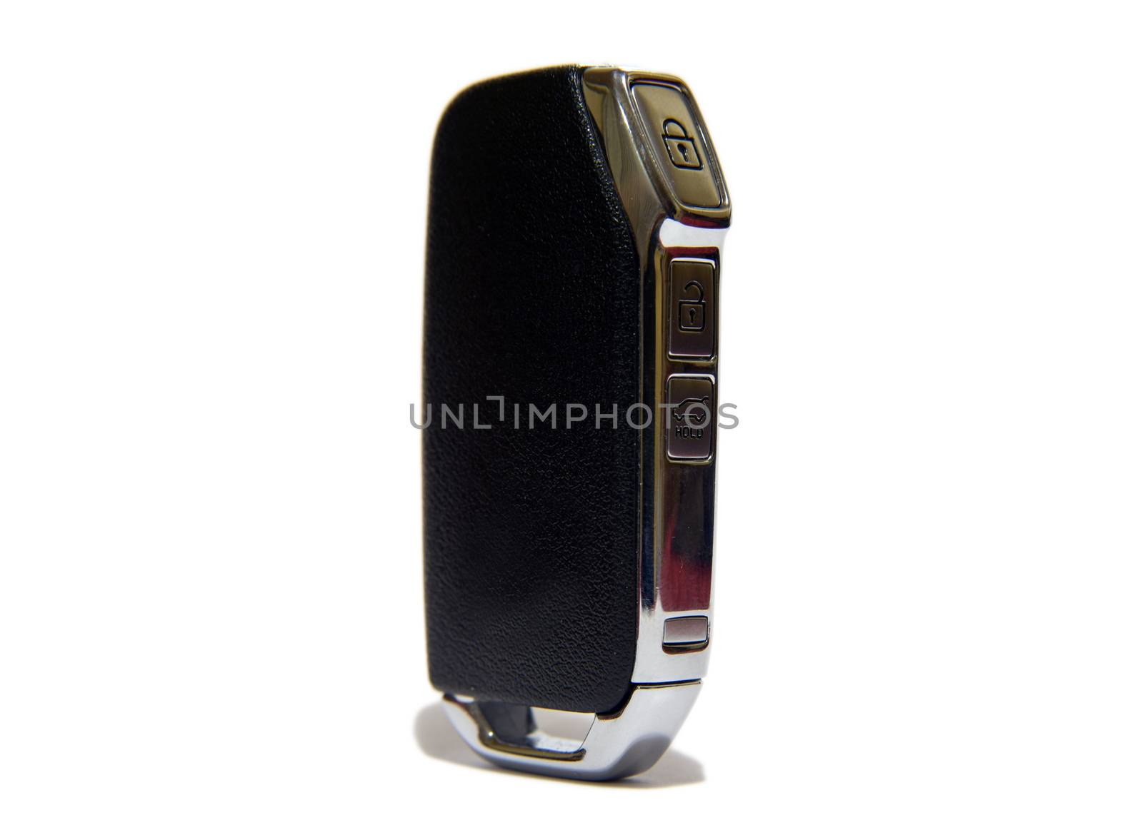 pop-up car key with remote central locking on white background