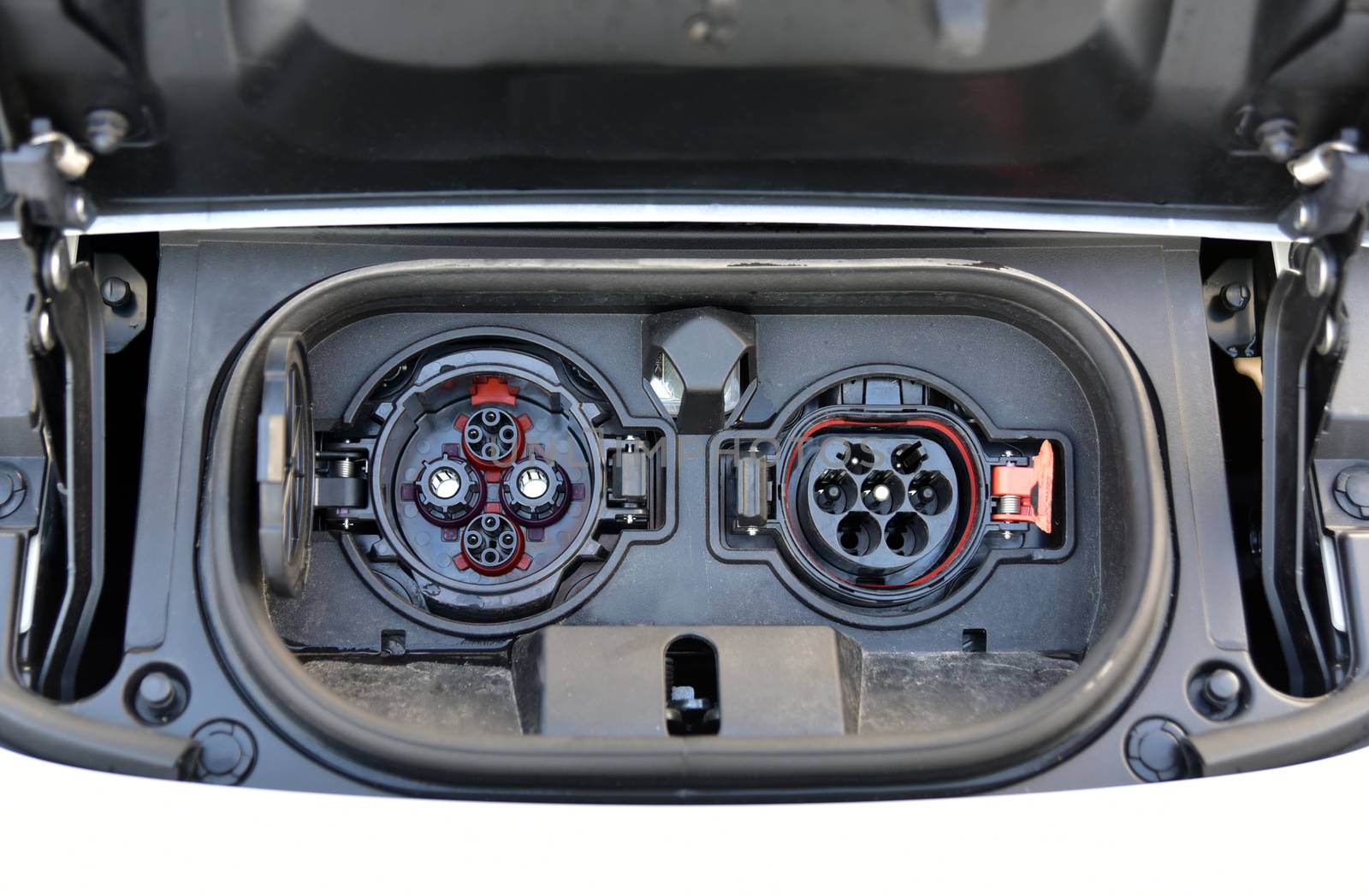 charging port on a modern electric car