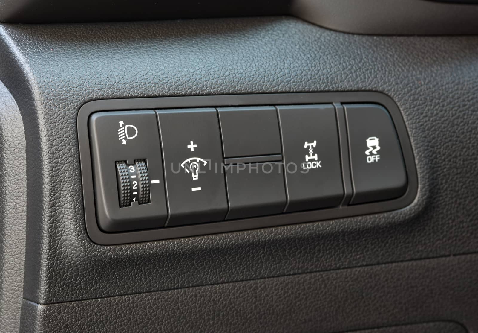 panel with buttons on the control panel of off-road car