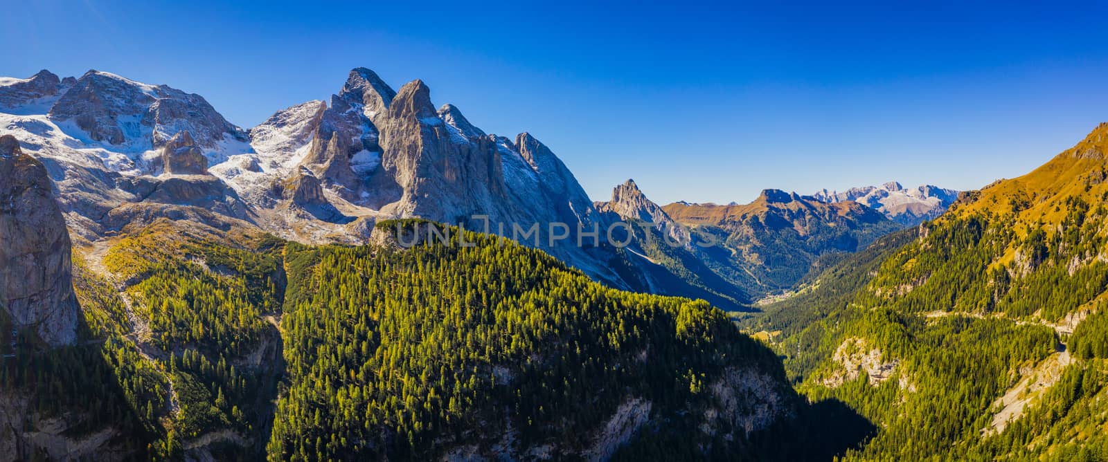Lago Fedaia (Fedaia Lake), Fassa Valley, Trentino Alto Adige, an artificial lake and a dam near Canazei city, located at the foot of Marmolada massif. Fedaia Lake is the Province of Belluno, Italy.