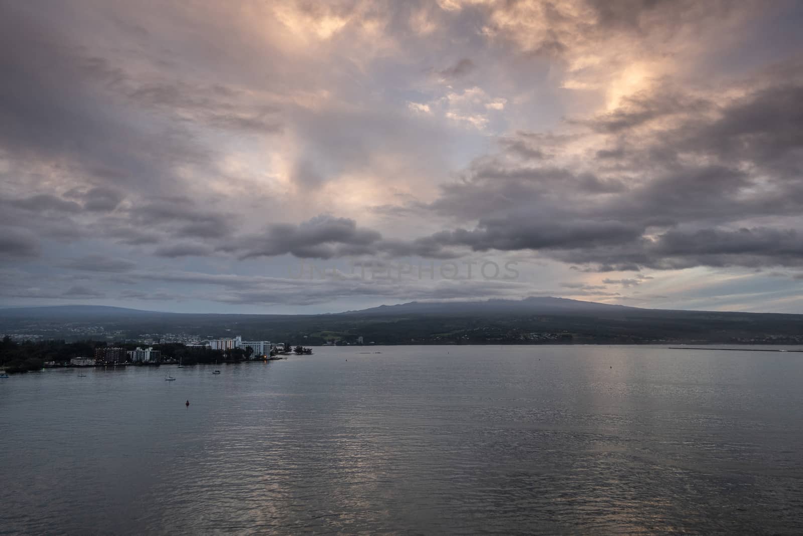 Spectacular lighter evening cloudscape over Hilo, Hawaii, USA. by Claudine