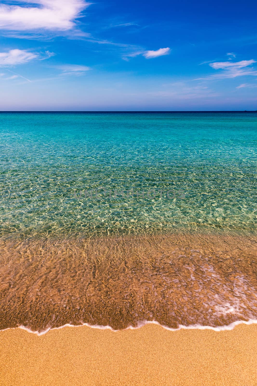 Beautiful turquoise beach Falasarna (Falassarna) in Crete, Greece. View of famous paradise sandy deep turquoise beach of Falasarna (Falassarna) in North West, Crete island, Greece.