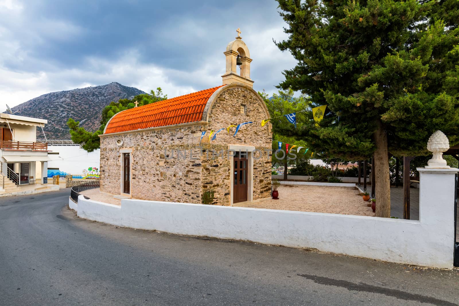 Famous summer resort in Bali village, near Rethimno, Crete, Greece. Seaview at Bali village, the Crete Island, Greece. View from cliff on Bay with beach and architecture Bali, Rethymno, Crete, Greece.