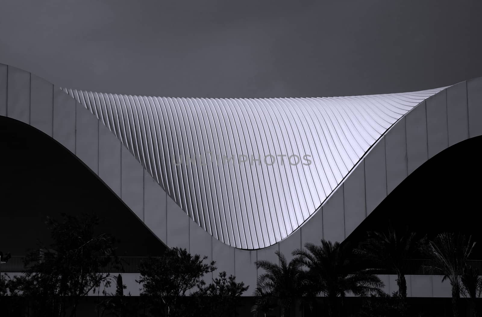 KAOHSIUNG, TAIWAN -- MAY 5, 2018: Detail view of the recently completed National Center for the Performing Arts located in the Weiwuying Metropolitan Park