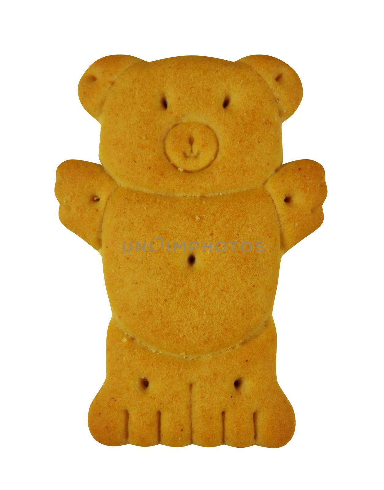 Animal shaped cookie isolated on white background. Clipping Path included.