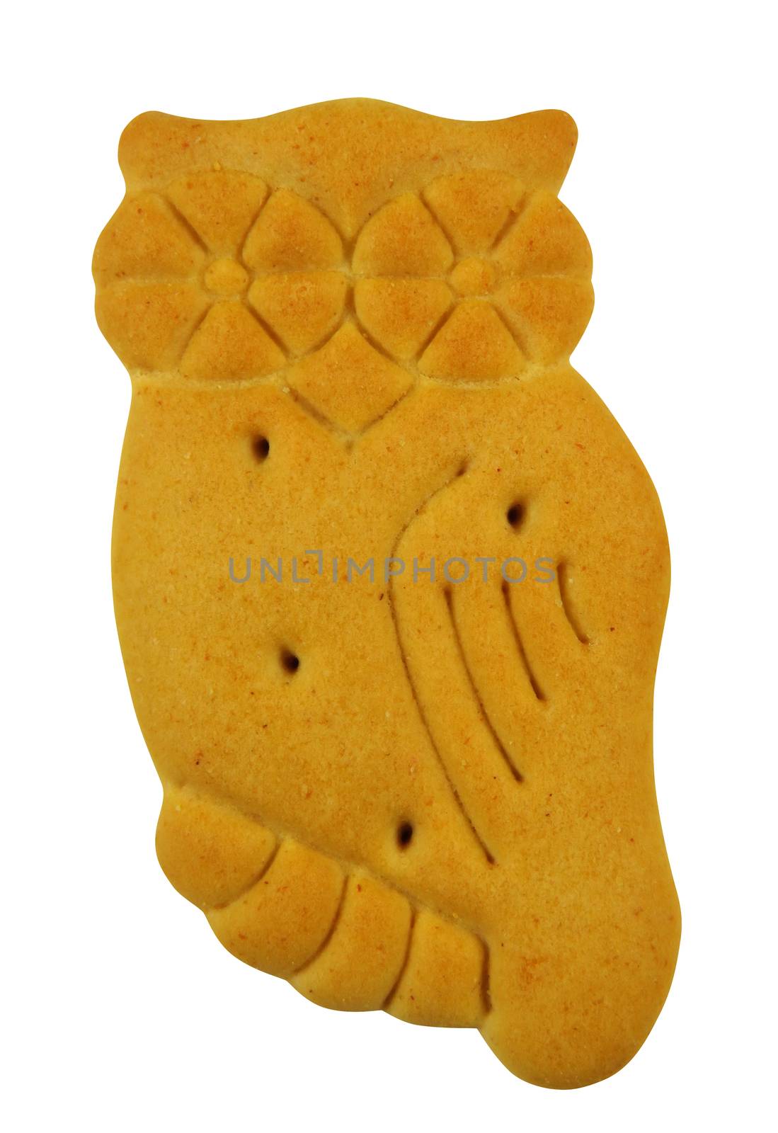 Animal shaped cookie isolated on white background. Clipping Path included.