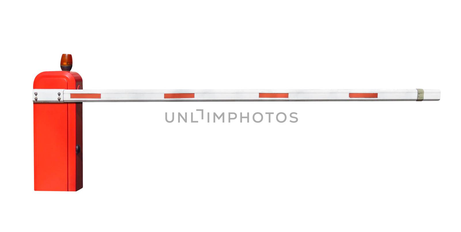 Automatic entry barrier system isolated on white. Clipping Path included.