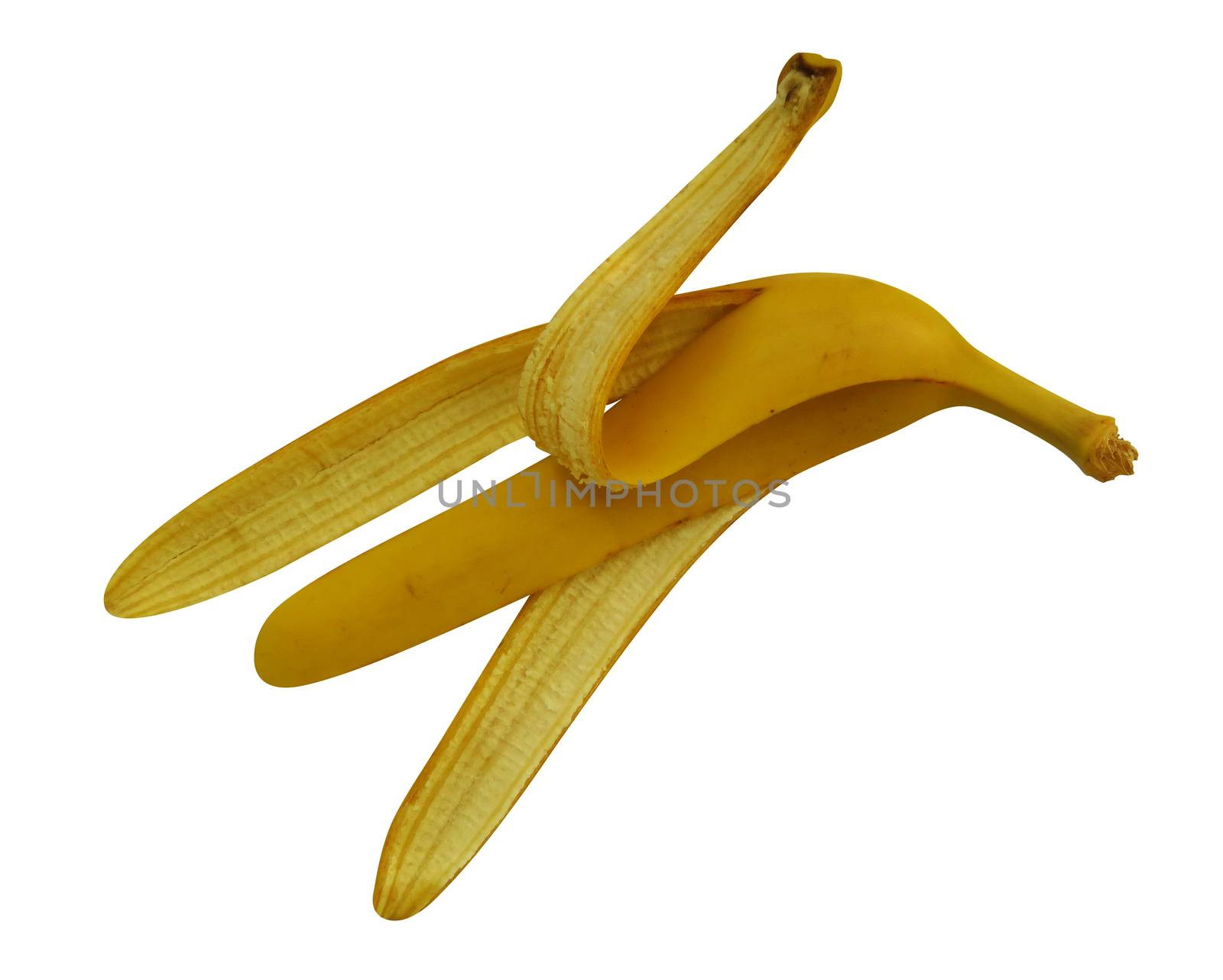 Banana peel isolated on white. Photo with clipping path.