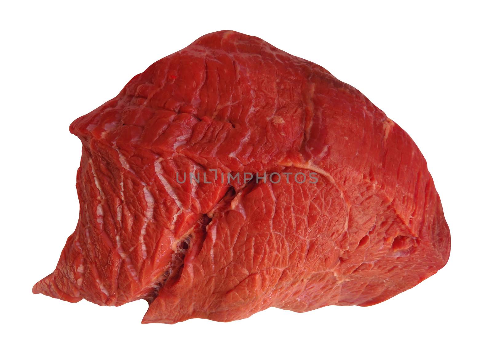 Beef tenderloin isolated on white. Clipping path included.