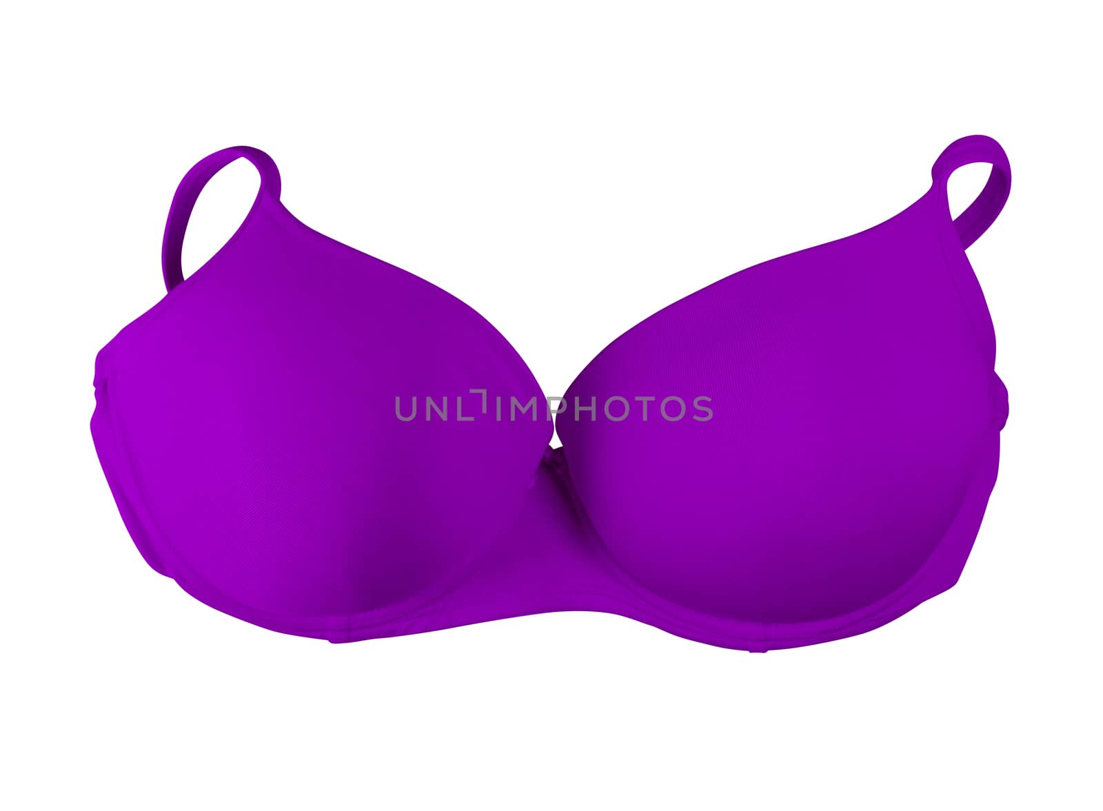 Purple brassiere isolated on white. Clipping Path included.