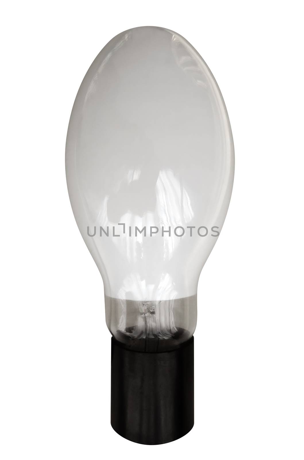 Brushed Electric Bulb isolated on white. Clipping path included.