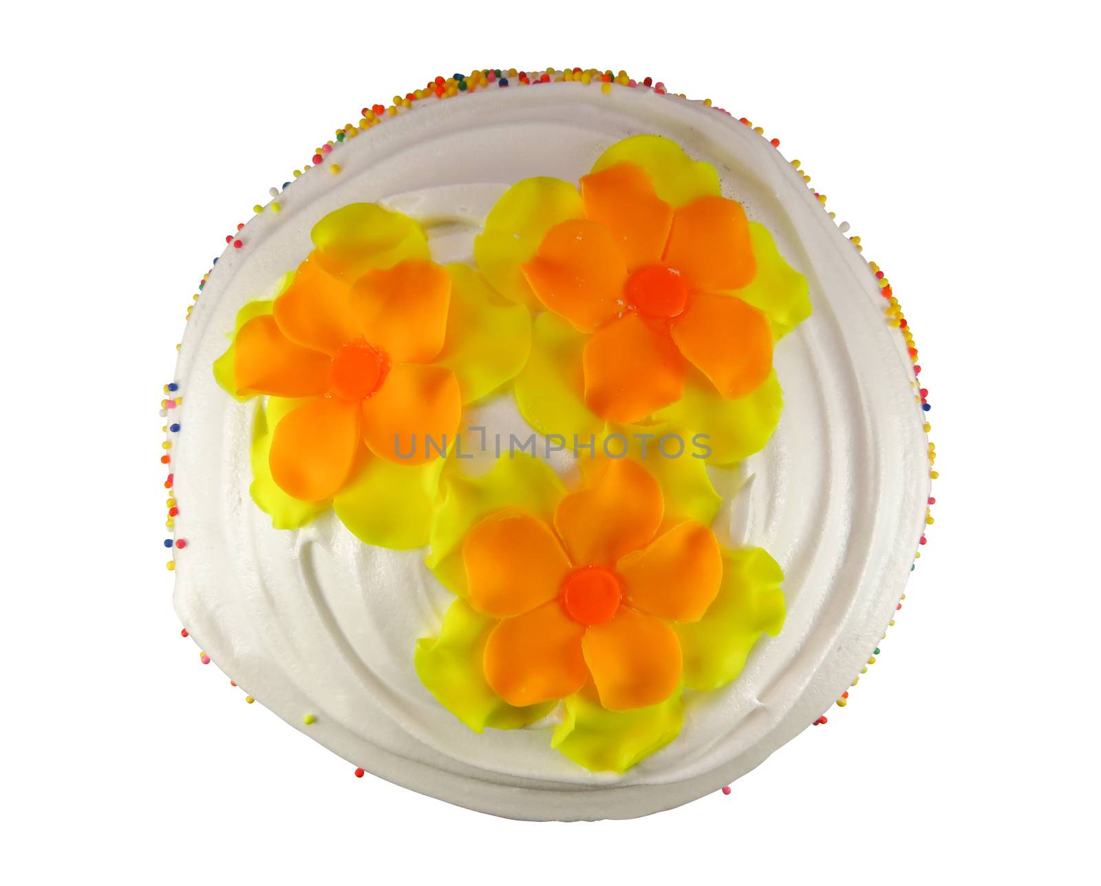 Easter cake isolated on white. Clipping Path included.