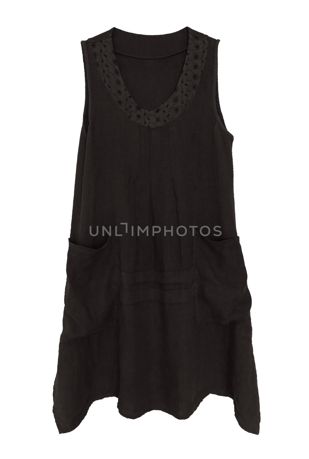 Black dress isolated on white. Clipping Path included.