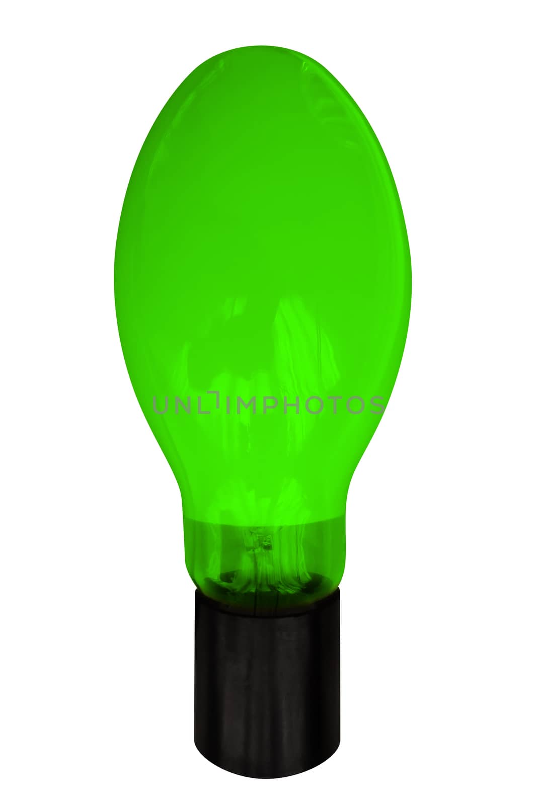 Green Electric Bulb isolated by Venakr