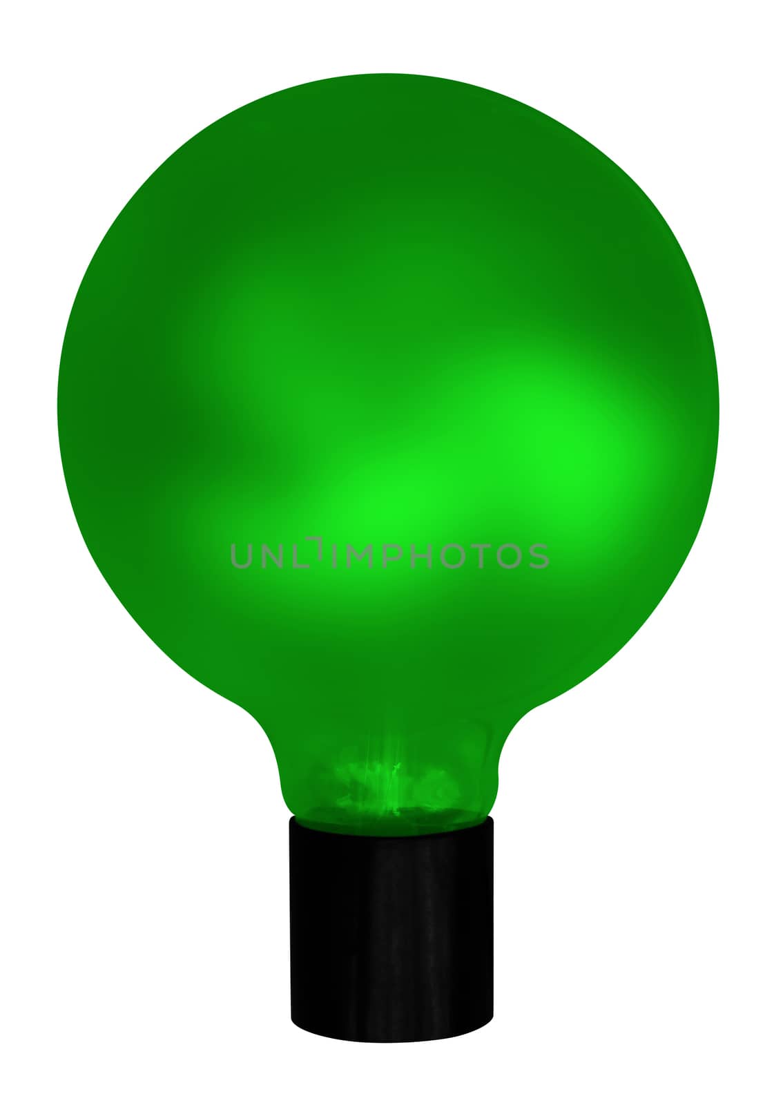 Green Electric Bulb isolated by Venakr