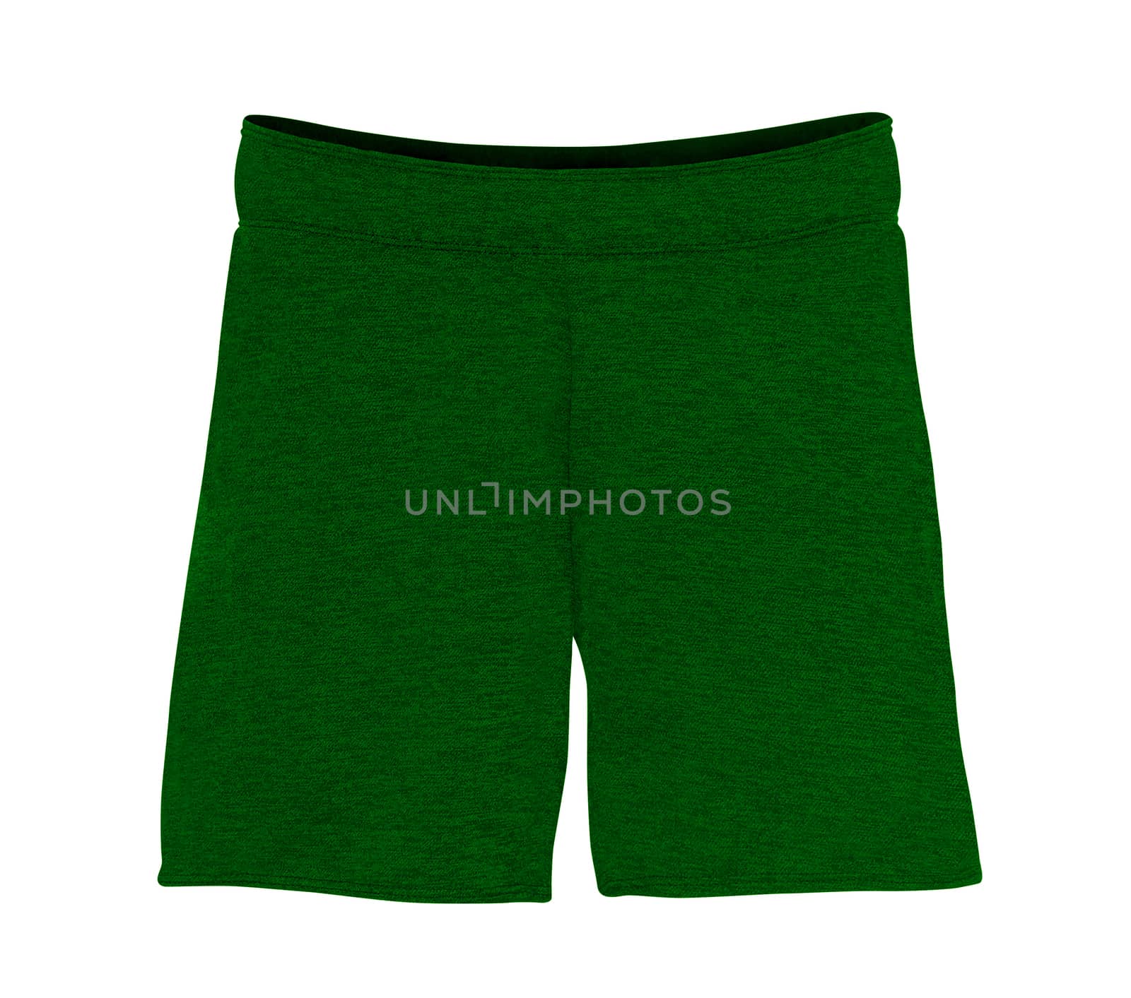 Green gym shorts isolated on white. Clipping Path included.