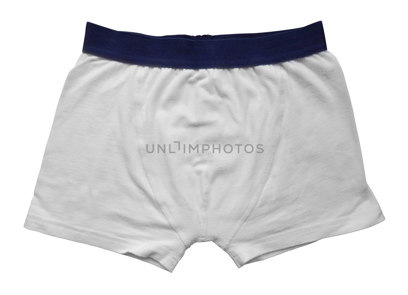 White male underwear isolated on white background. Clipping path included.