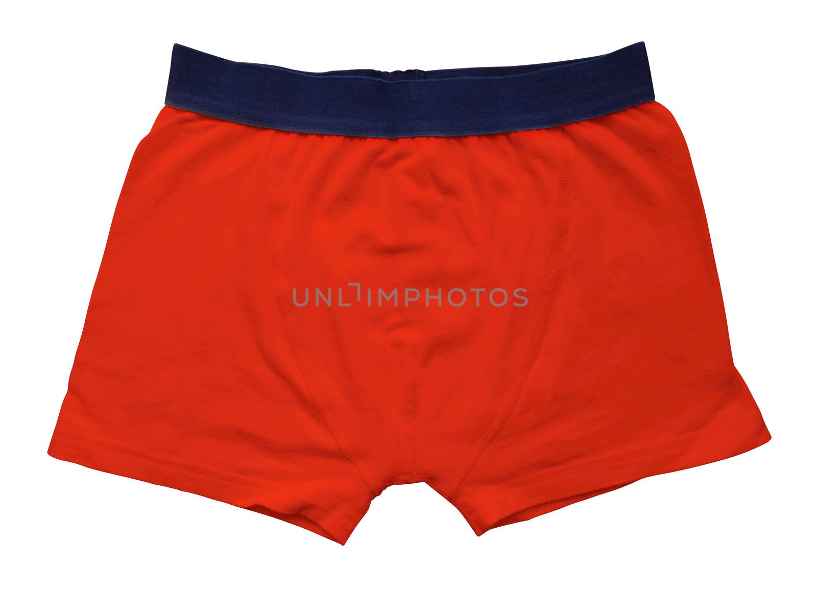 Red male underwear isolated on white background. Clipping path included.