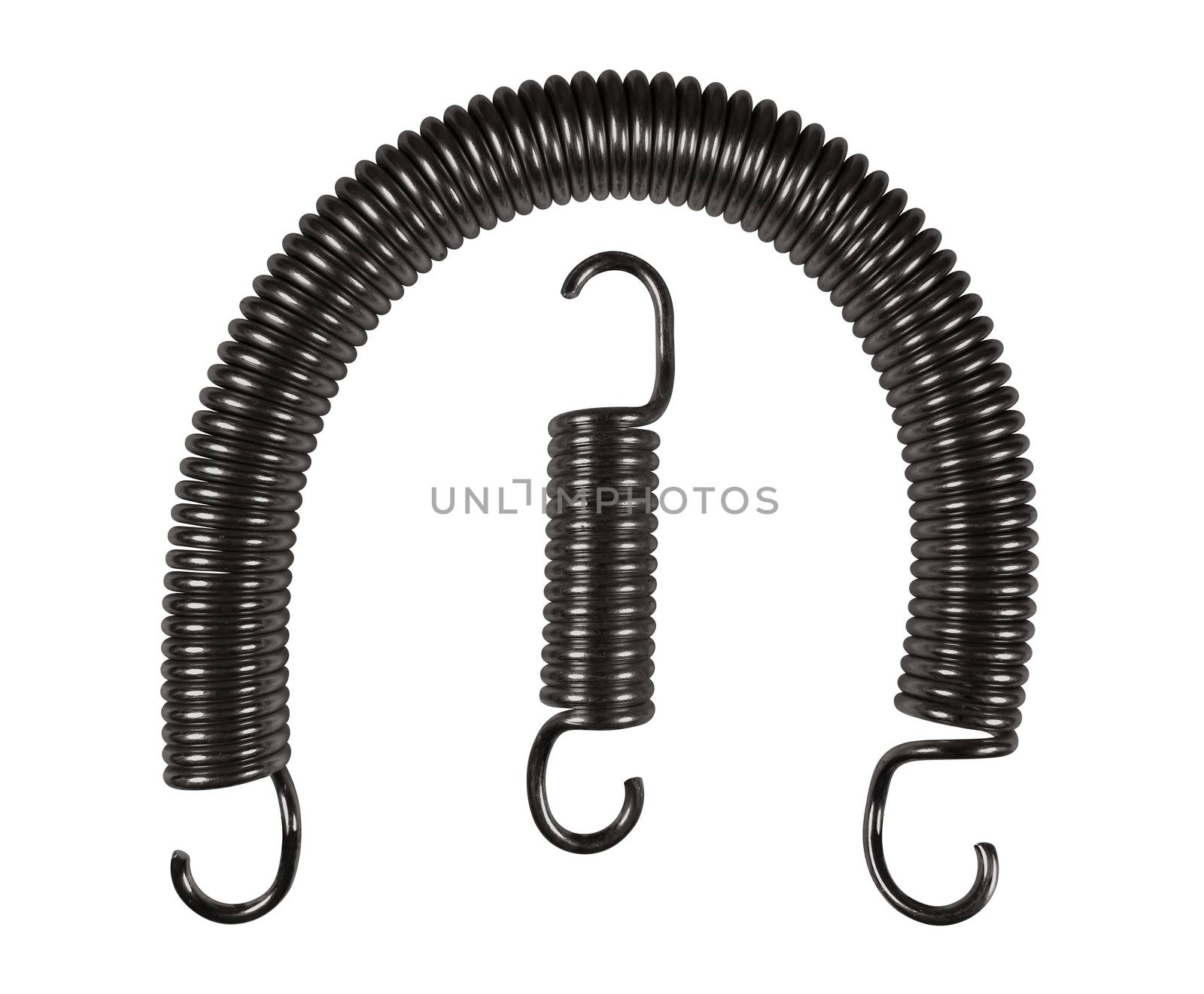 Metal springs isolated on white. Photo with clipping path.