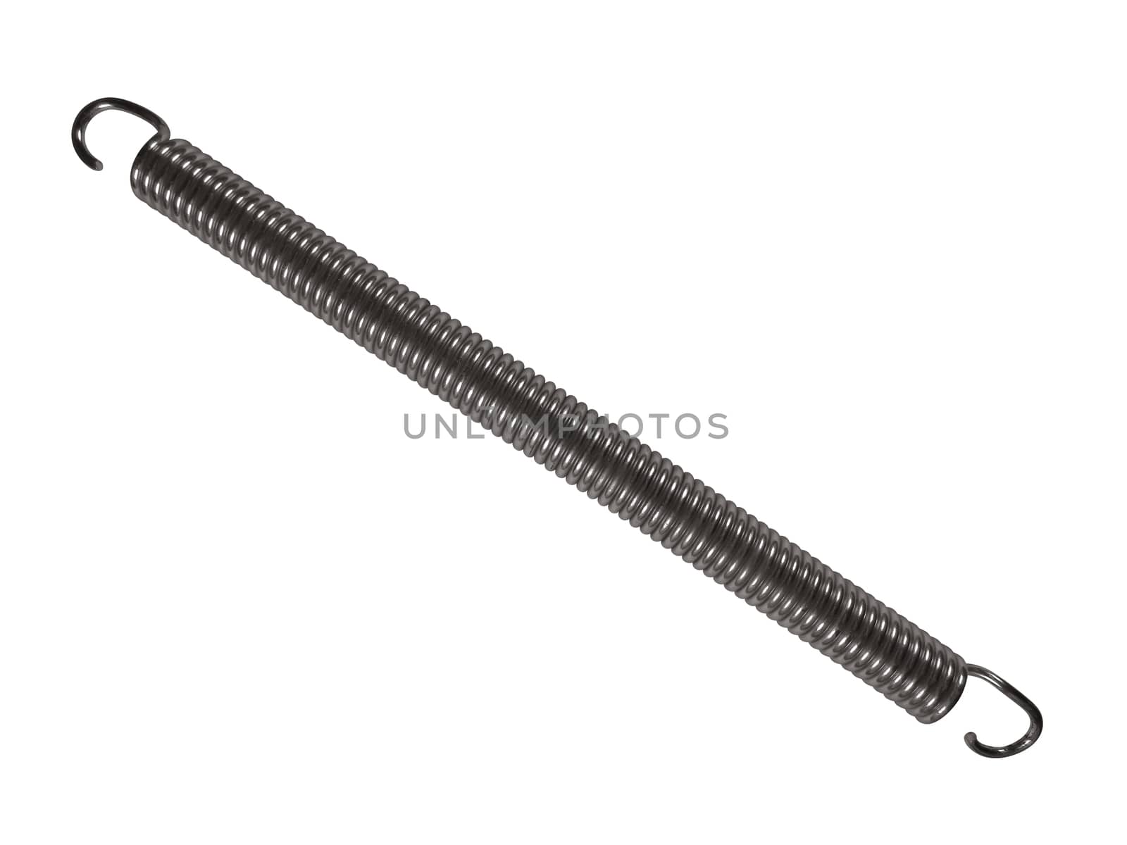 Metal spring isolated on white. Photo with clipping path.
