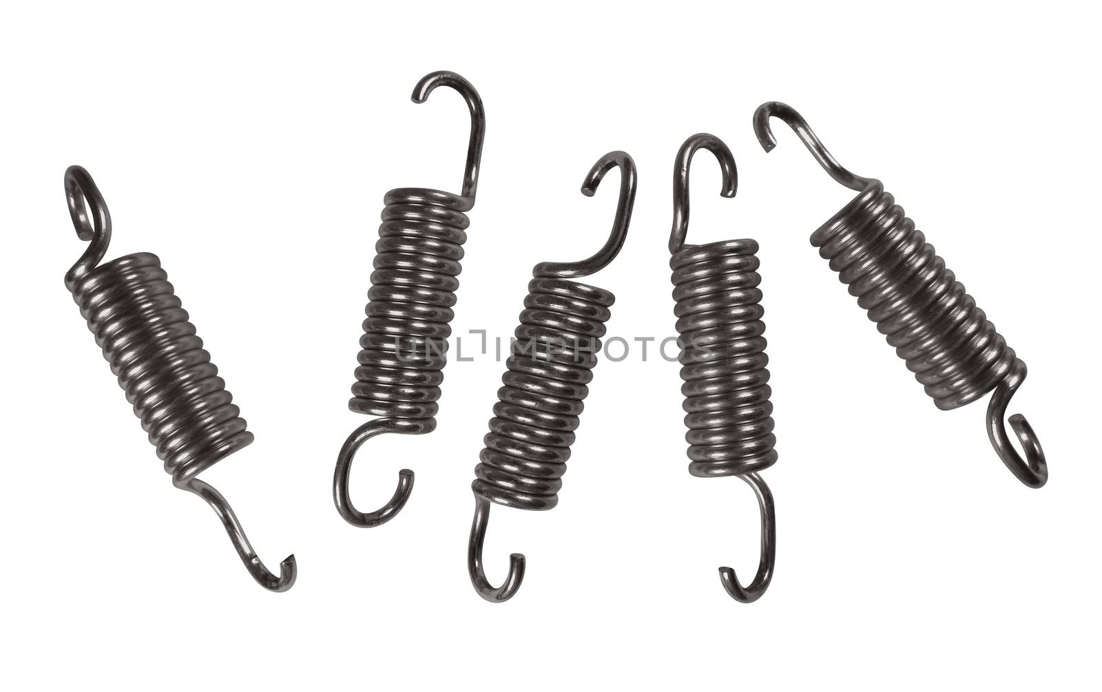 Metal springs isolated on white. Photo with clipping path.