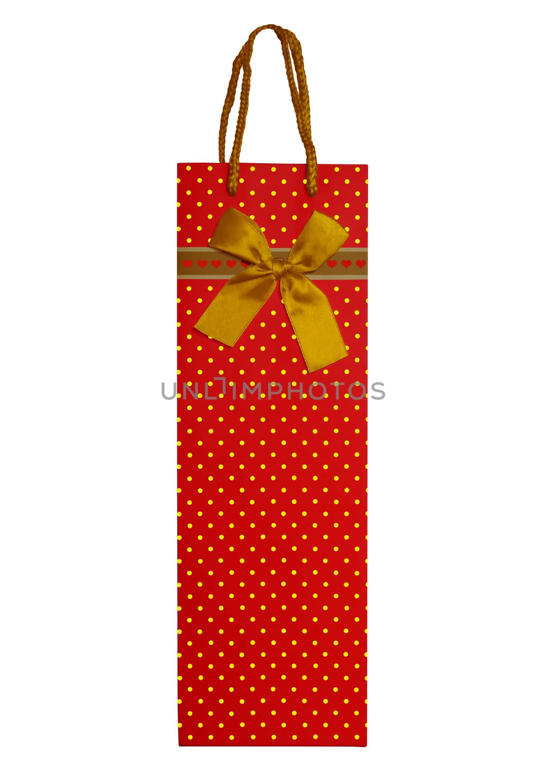 Red shopping bag isolated on white. Clipping Path included.