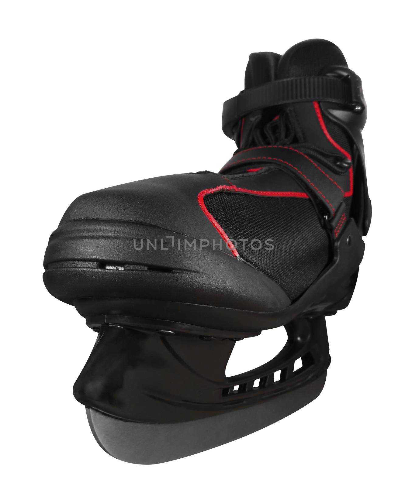 Black skates isolated on a white background with clipping path.