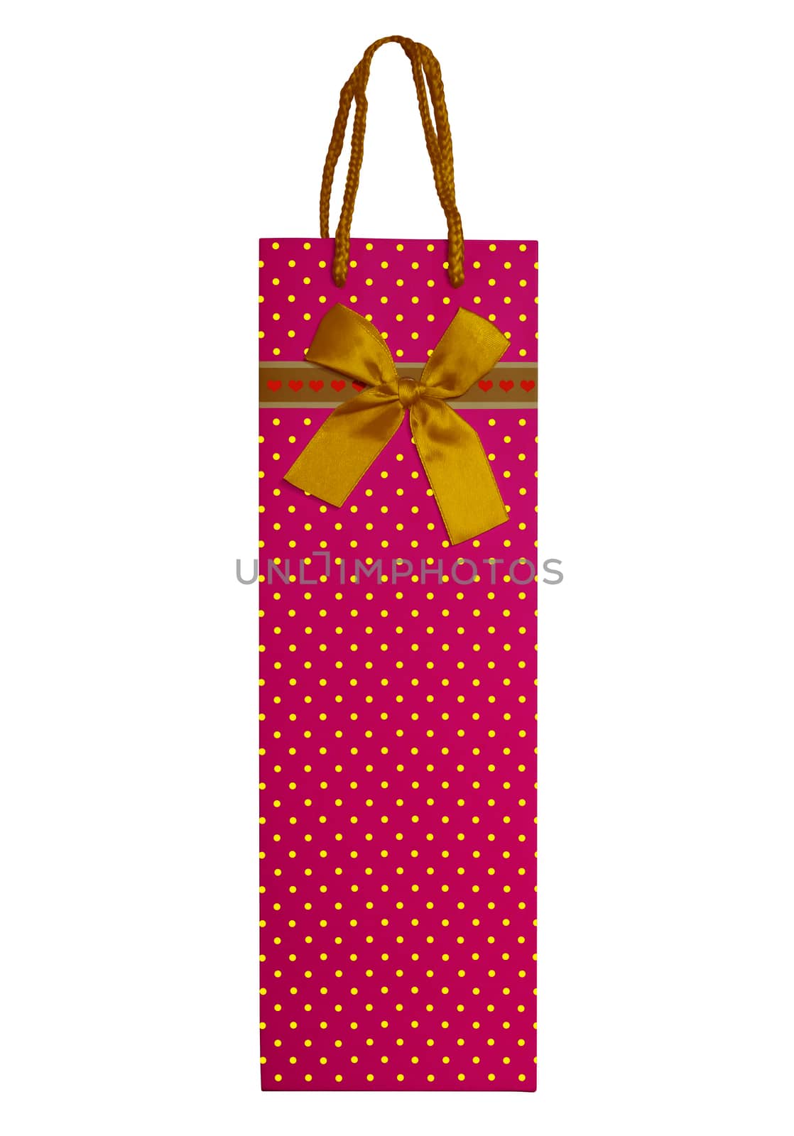 Pink shopping bag isolated on white. Clipping Path included.