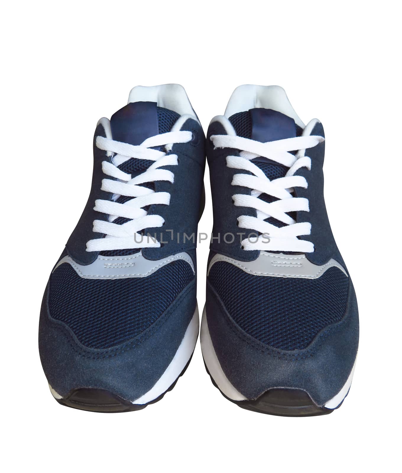 Blue sneakers isolated on white. Clipping Path included.