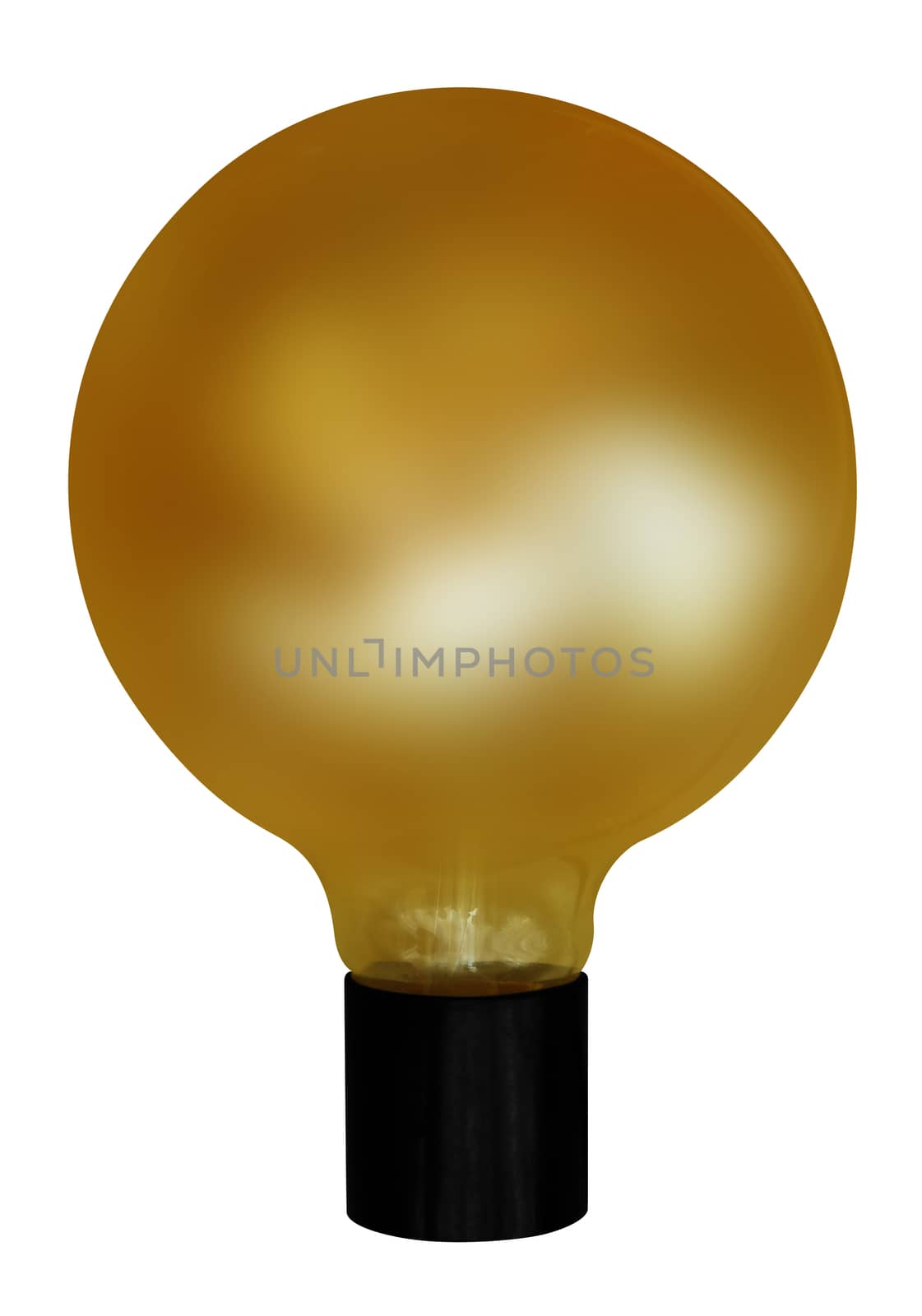Yellow Electric Bulb isolated on white. Clipping path included.