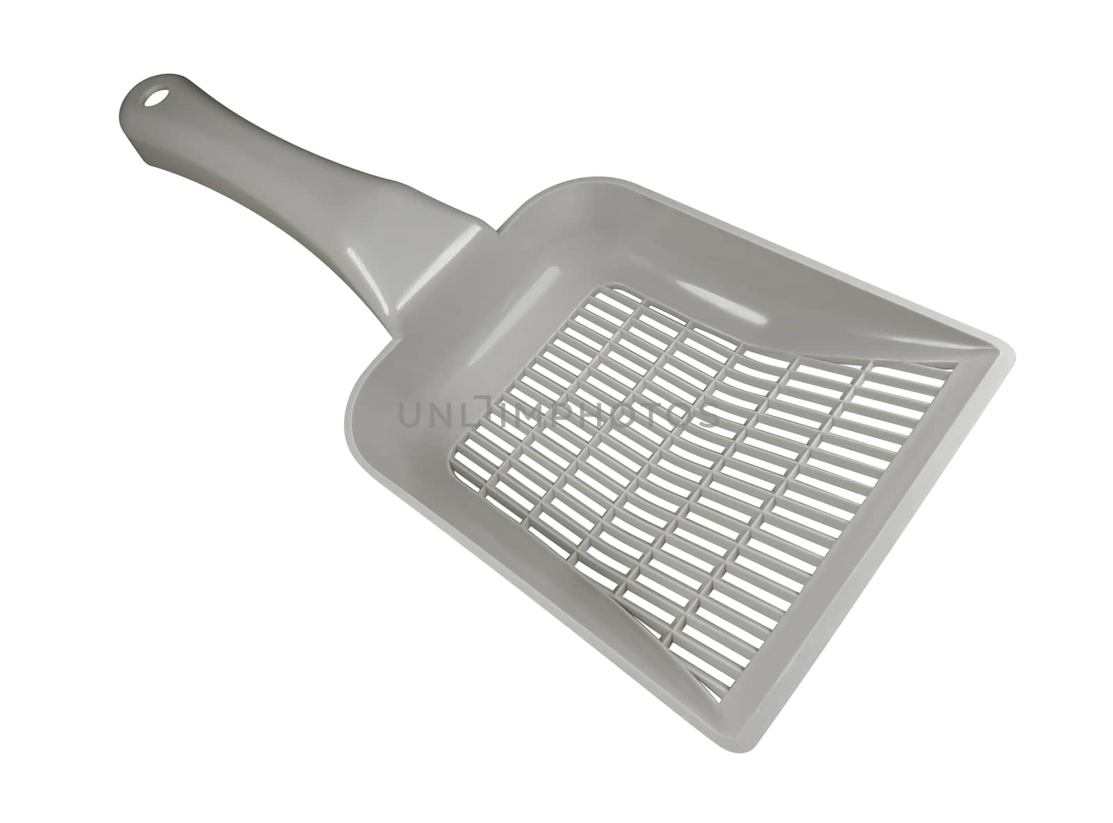 White plastic scoop for toilet isolated on white background. Clipping Path included.