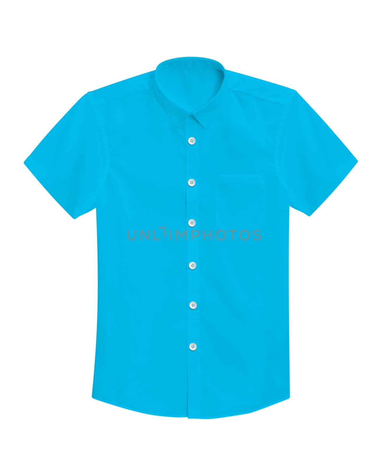 Blue shirt isolated on a white background with clipping path.