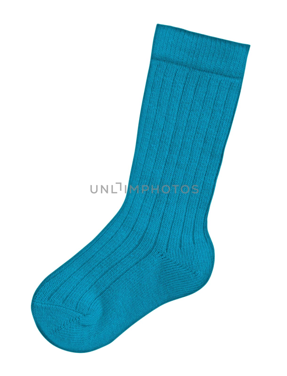 Wool sock isolated - blue by Venakr