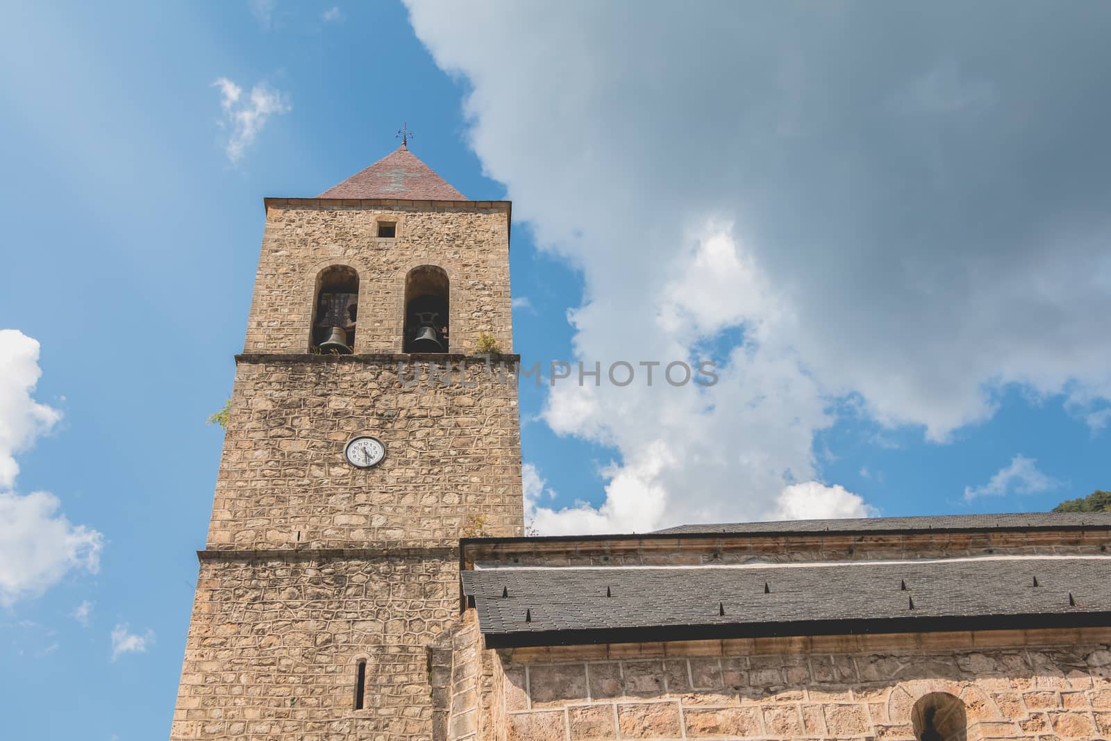 architectural detail of Bielsa Church in Spain by AtlanticEUROSTOXX