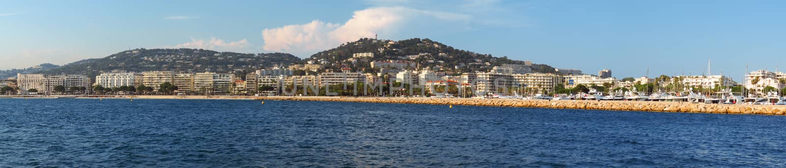 Panoramic view of the La Croisette. Cannes. France.