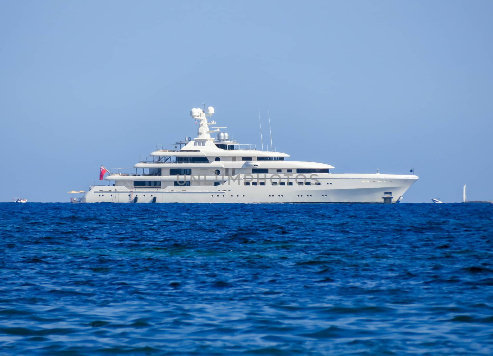 Luxury big yacht in the Mediterranean Sea