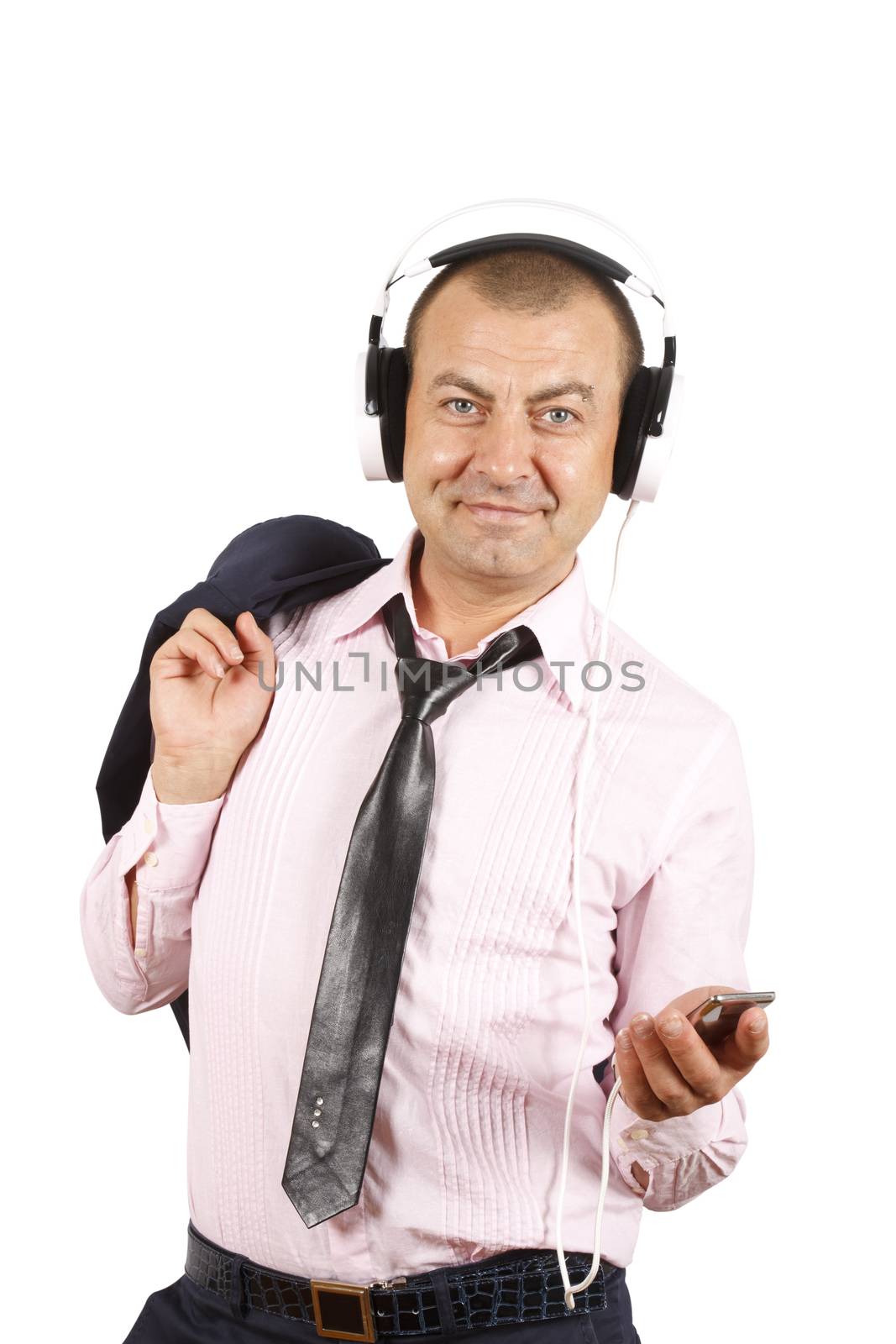 Businessman listening music. by Nemida