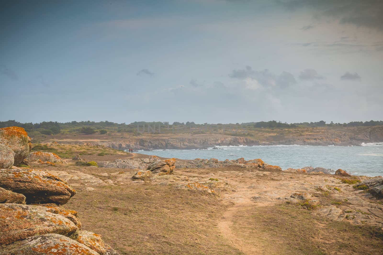 famous hiking trail GR80 on the island of yeu in France