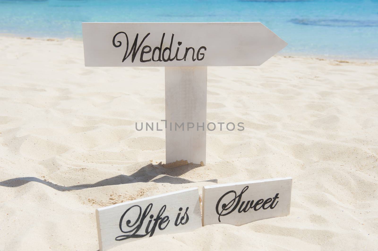 Wedding ceremony setup on a tropical beach by paulvinten