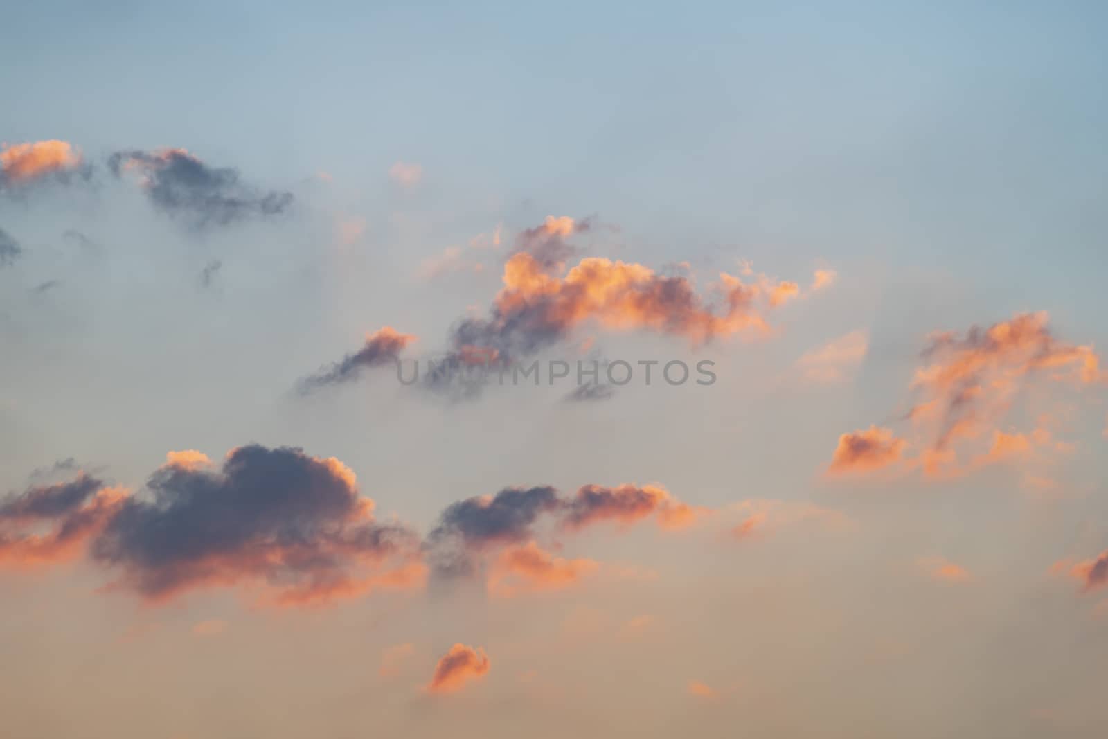 Colorful clouds in the sky for background. Orange black clouds