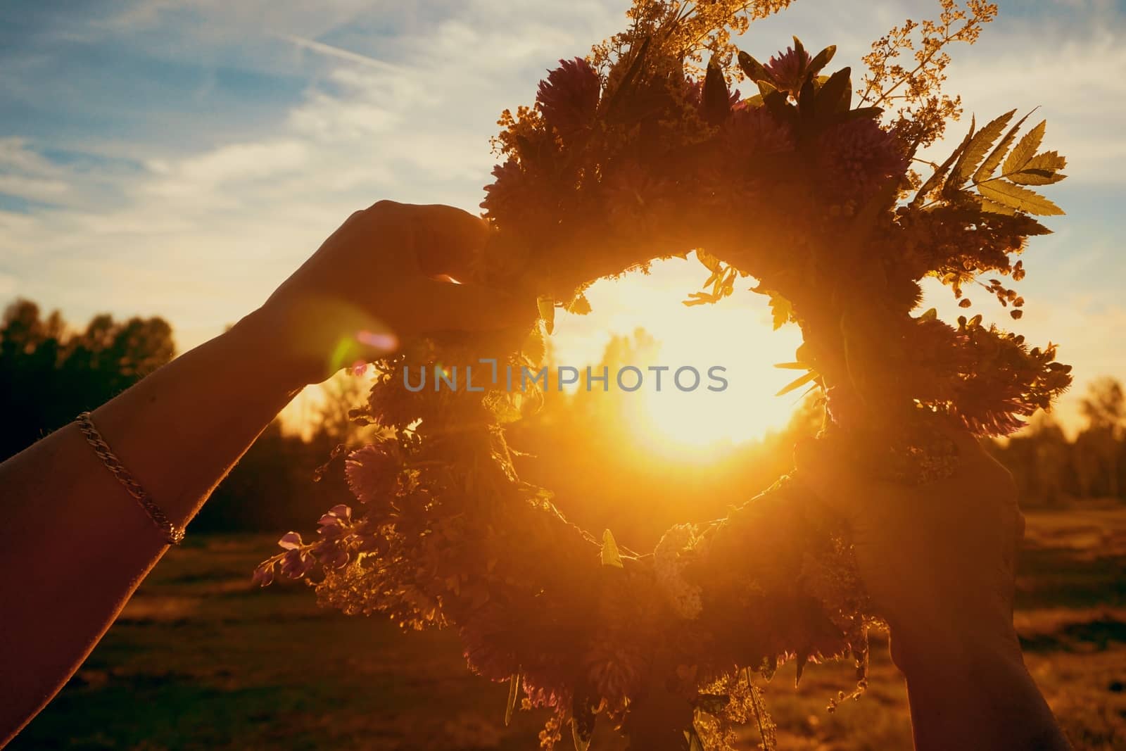 wreath of Midsummer flowers by aijaphoto