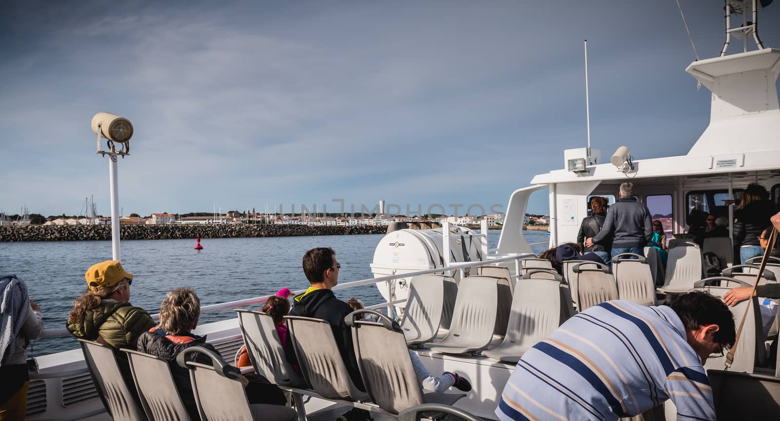 View of the bridge of a ferry that enters the harbor of the isla by AtlanticEUROSTOXX