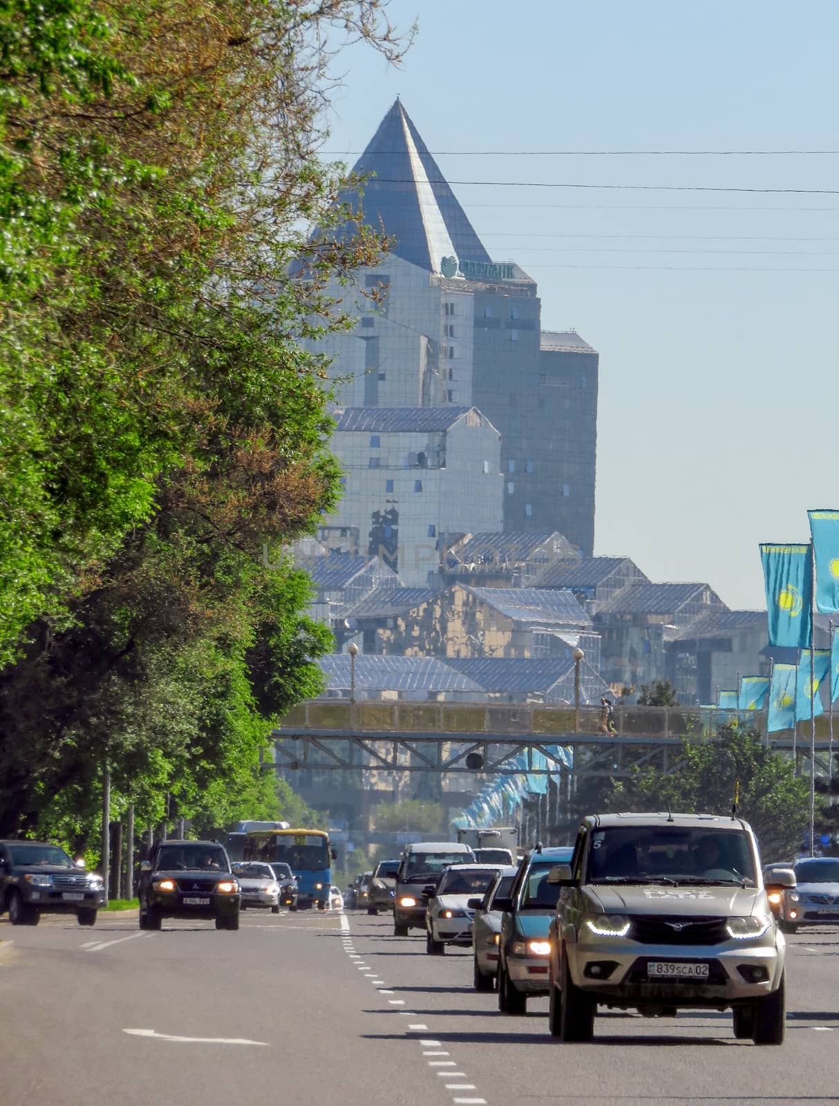 ALMATY, KAZAKHSTAN - MAY 12, 2017: View from Al-Farabi avenue, it is one of the main roads in the city of Almaty

Almaty, Kazakhstan - May 12, 2017: View from Al-Farabi avenue, it is one of the main roads in the city of Almaty