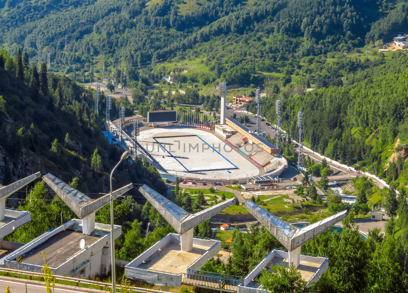 Famous skating rink Medeo in Almaty, Kazakhstan