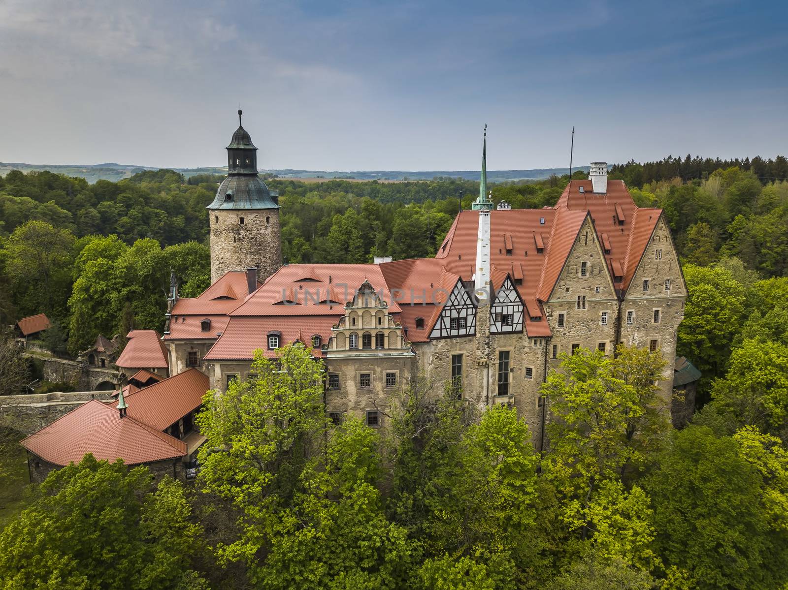 Czocha castle in spring, Lower Silesia, Poland